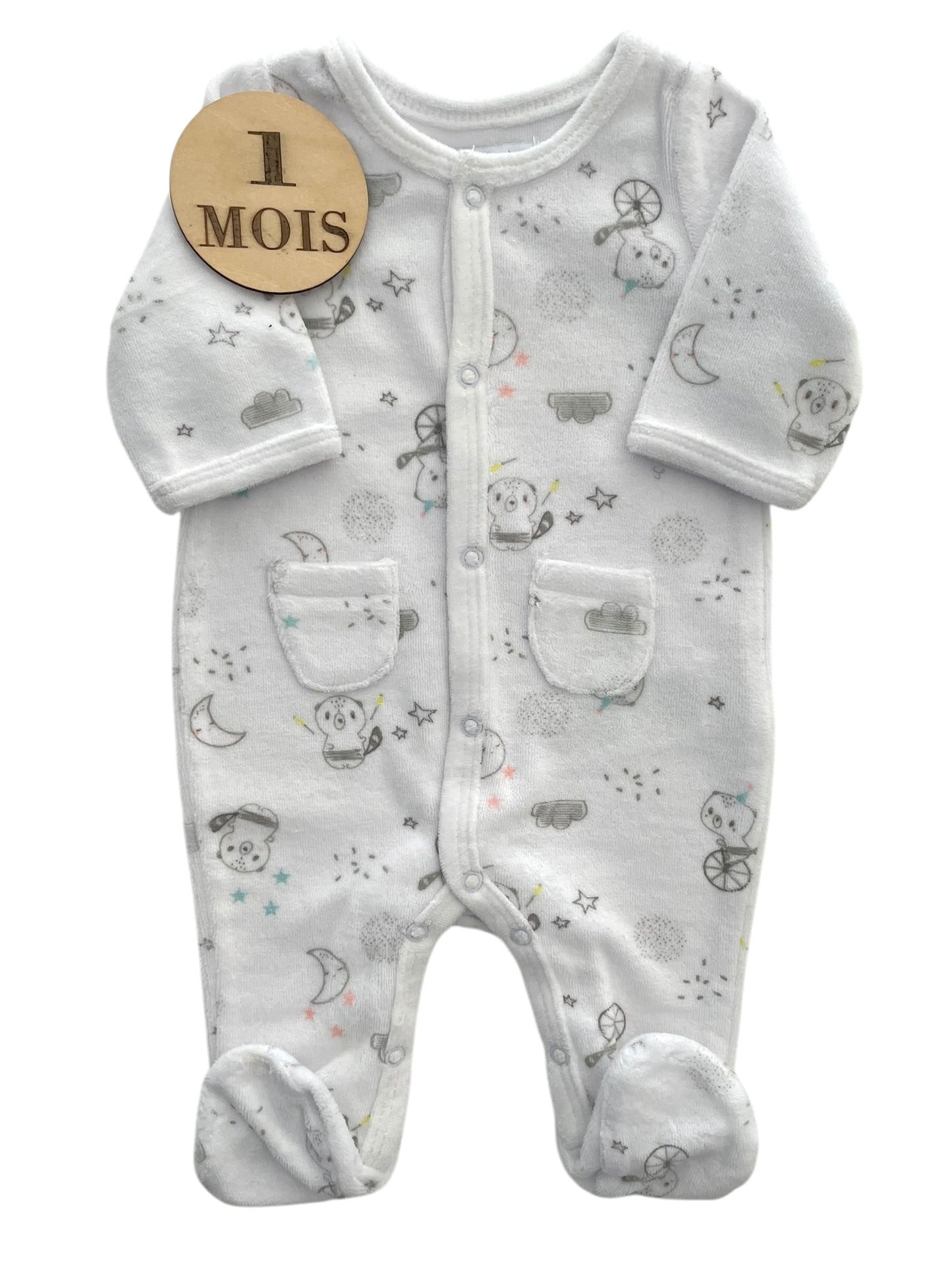 Pyjama velours blanc, Gémo