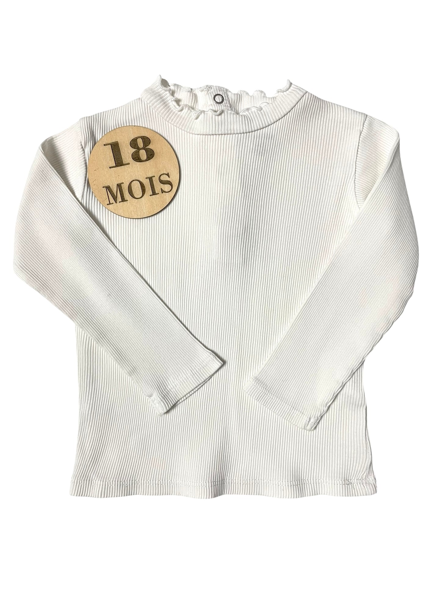 Sous pull cotelé, écru, Kiabi