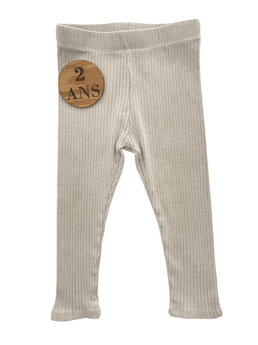 Legging côtelé gris/beige, Kiabi