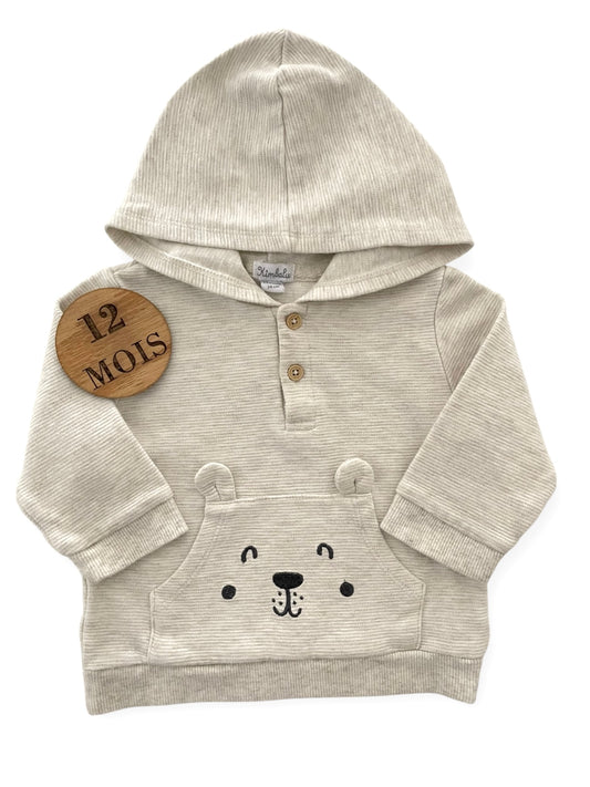 Sweat écru, ourson, Kimbaloo