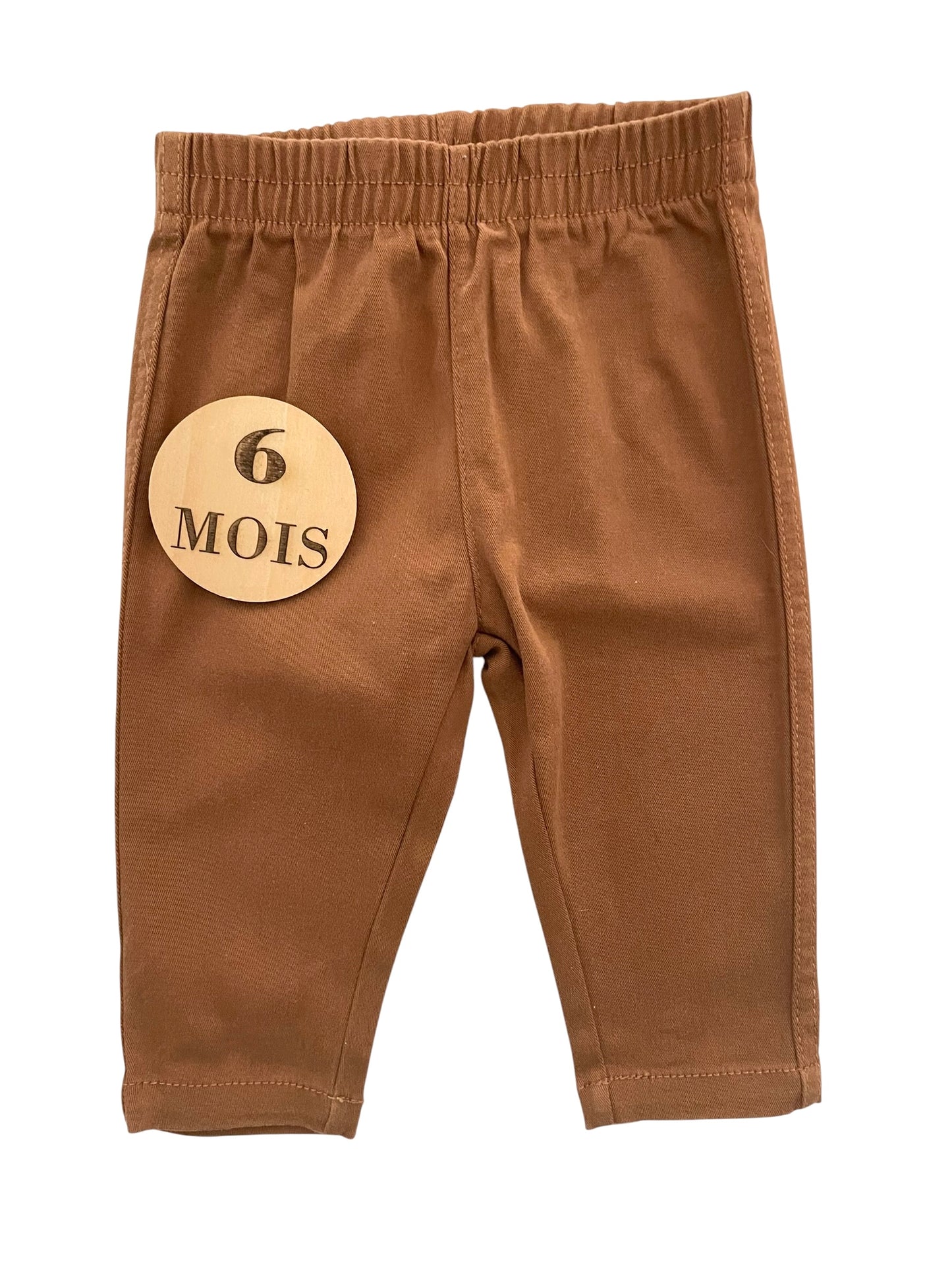 Jean fin taille élastique, marron
