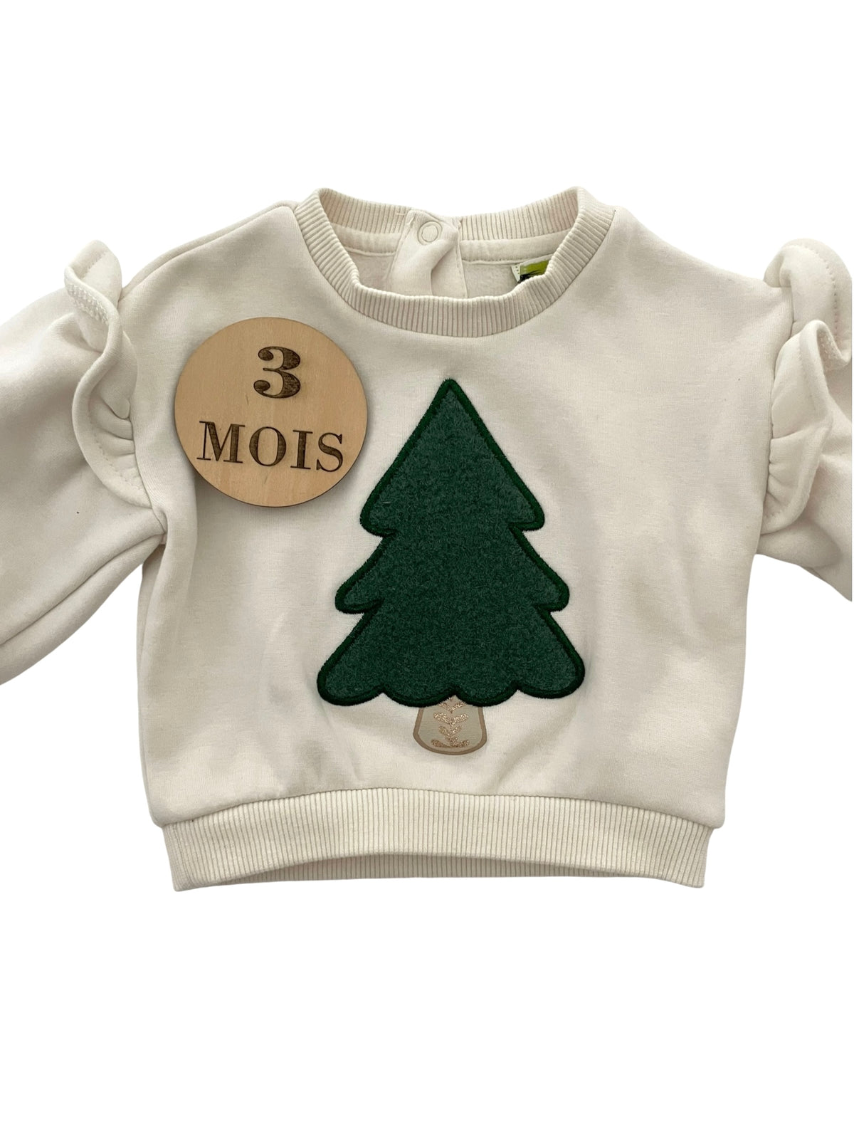 Sweat doublé polaire, sapin, crème, TAO