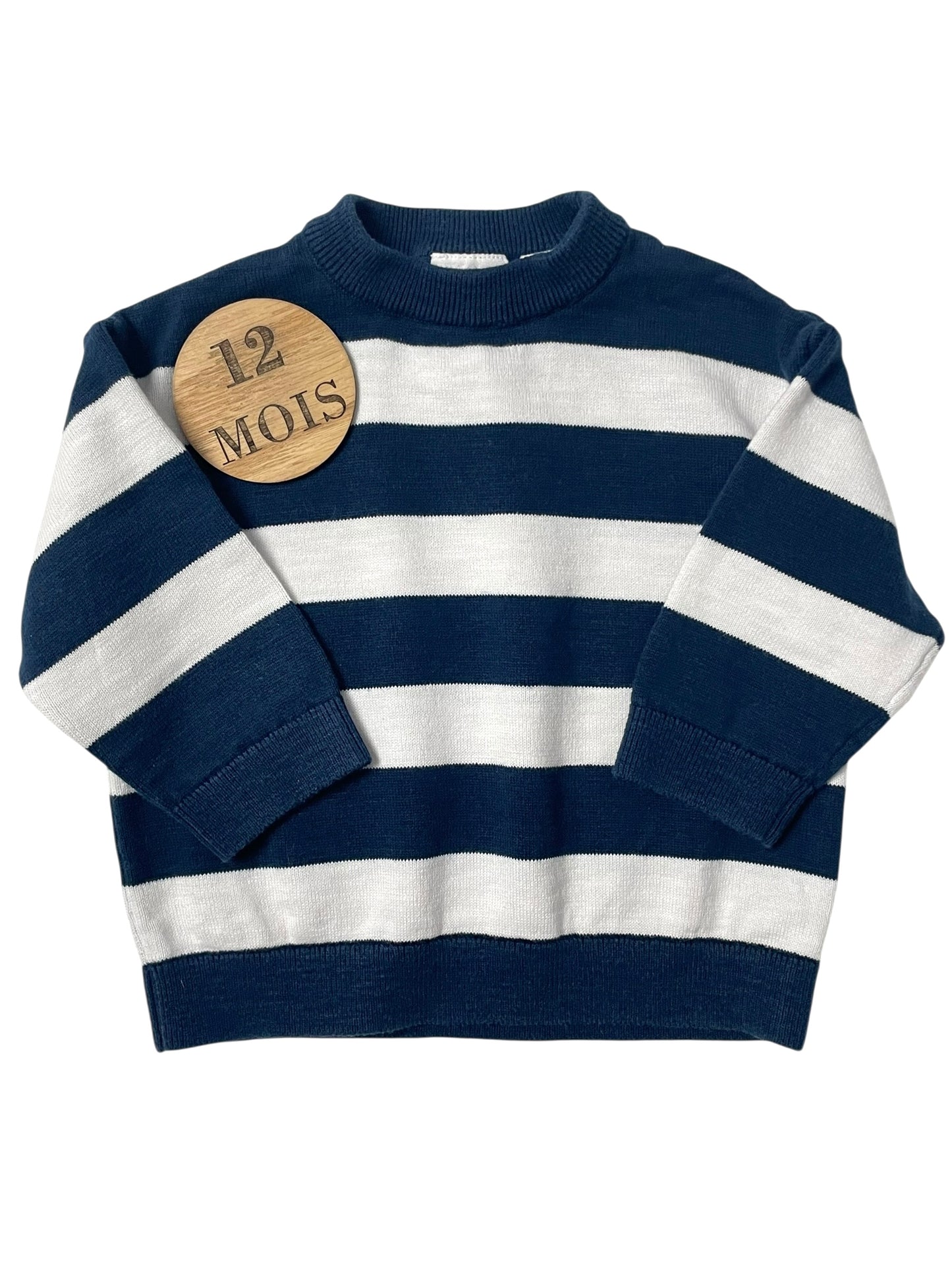 Pull en mailles rayé, Zara