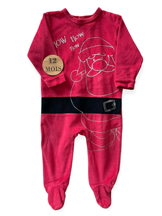 NOËL- Pyjama velours rouge, père-noël