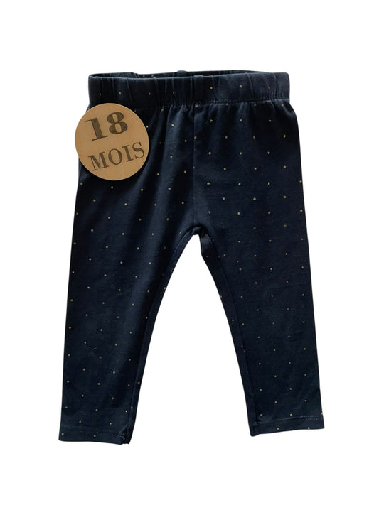 Legging noir à pois, Kiabi