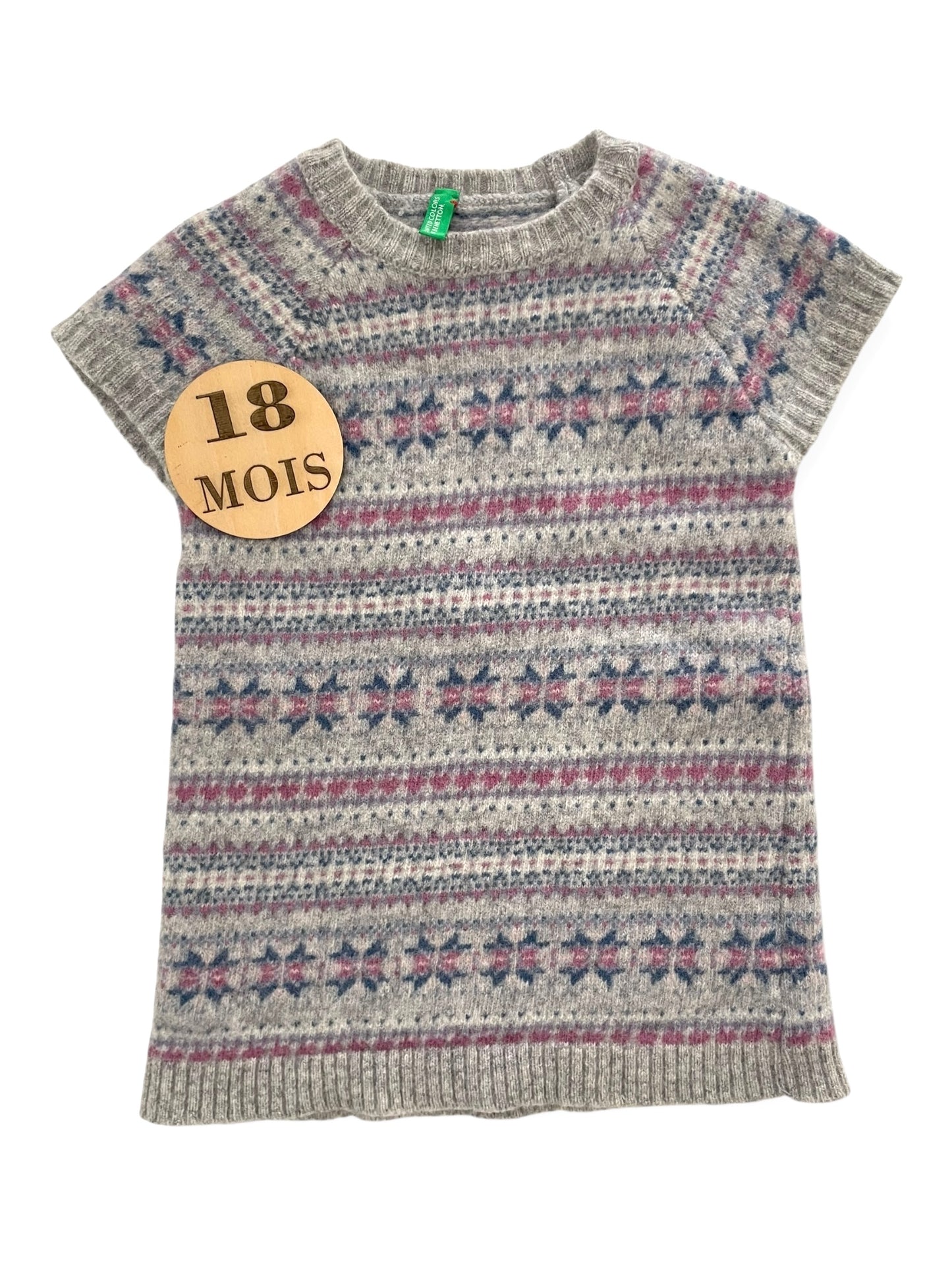 Robe pull, grise, Benetton