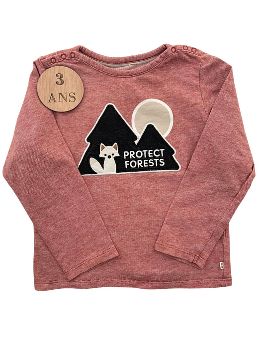 Tee-shirt rouge, loup, Obaïbi