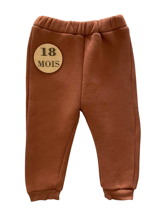 Jogging doublé polaire, marron