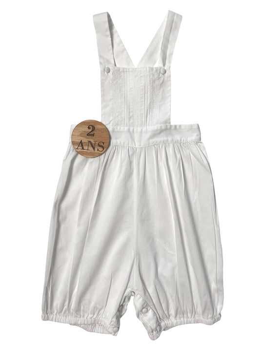 Salopette en toile vintage, blanche