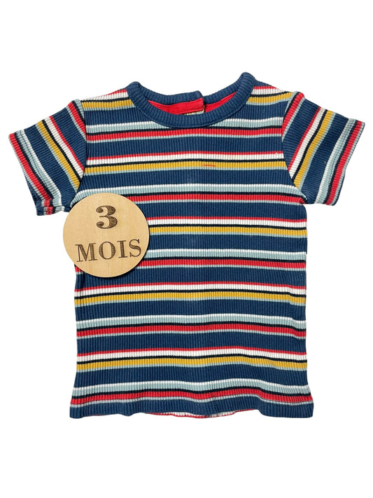 Tee-shirt, côtelé, rayé, Kiabi