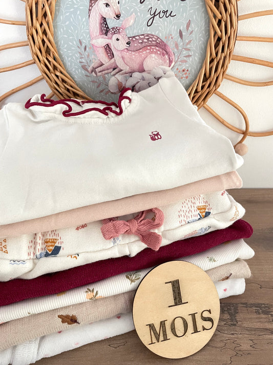 Box 7 pièces, tenues, 1 mois