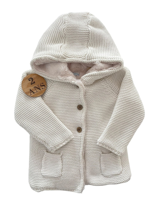 Manteau en mailles, fourré, Vertbaudet