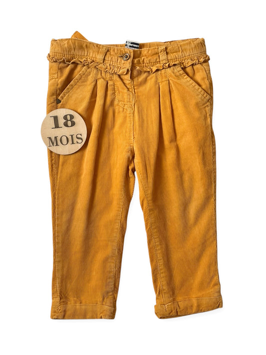 Pantalon velours, doublé, orange/moutarde, TAO