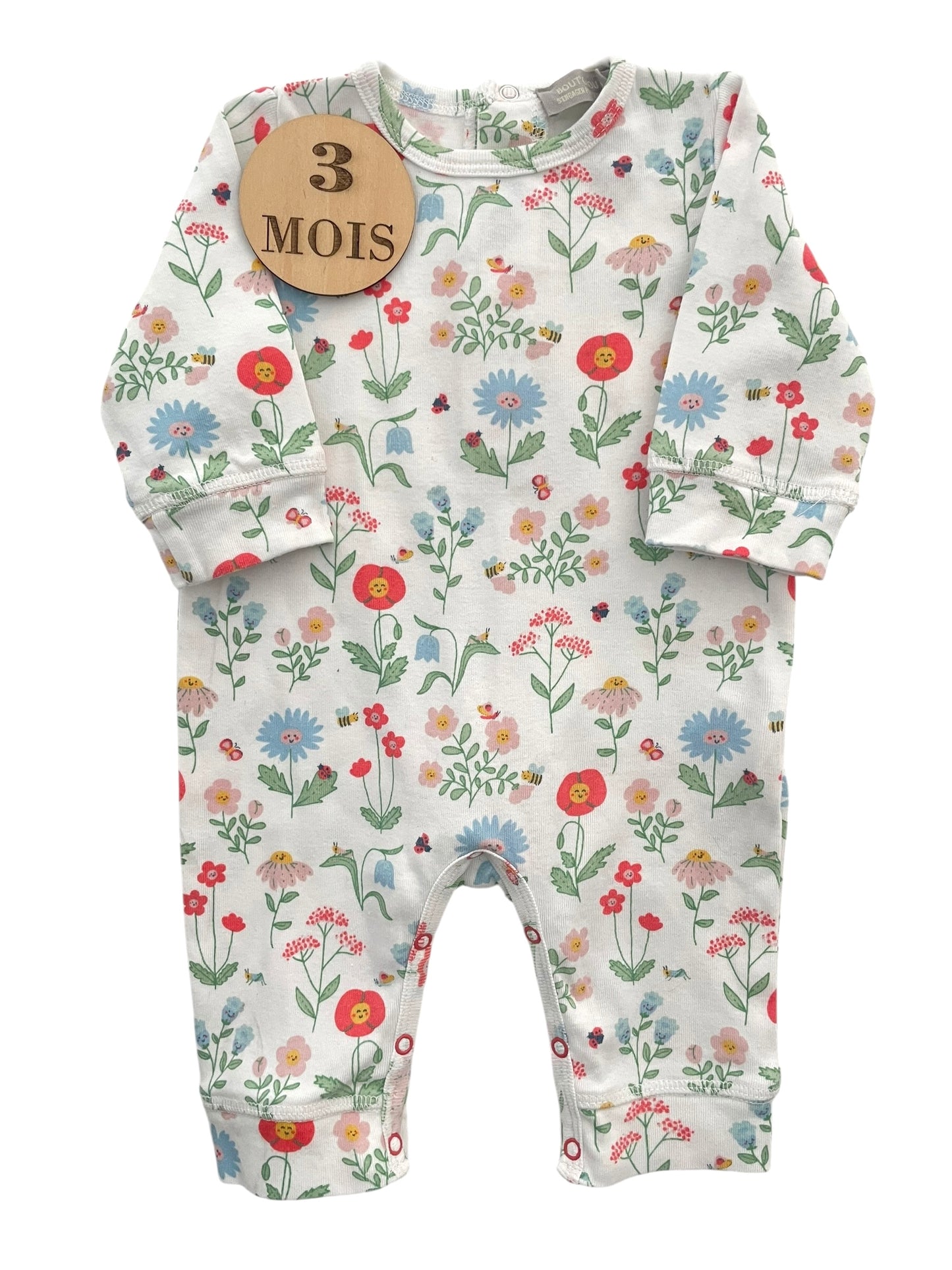 Pyjama coton / combinaison, fleurie, Bout’chou