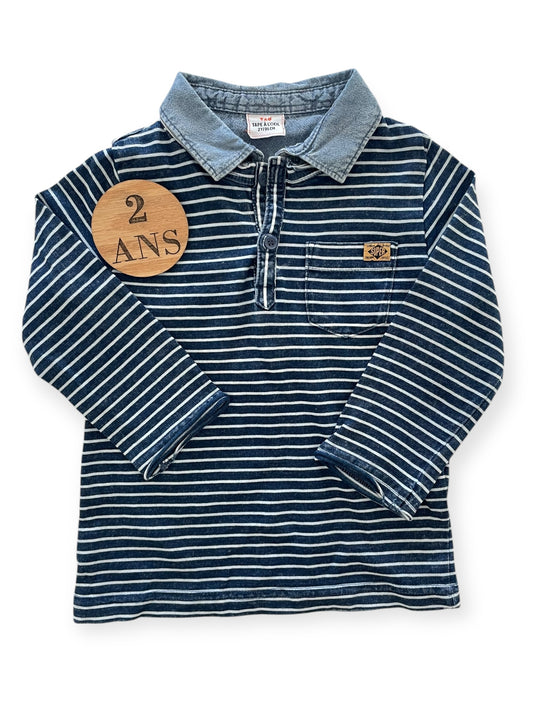 Polo rayé bleu, TAO
