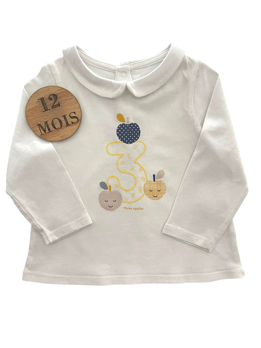 Tee-shirt a col, pommes, Obaïbi