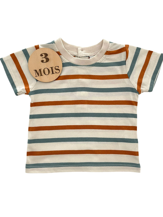 Tee-shirt rayé, tricolore