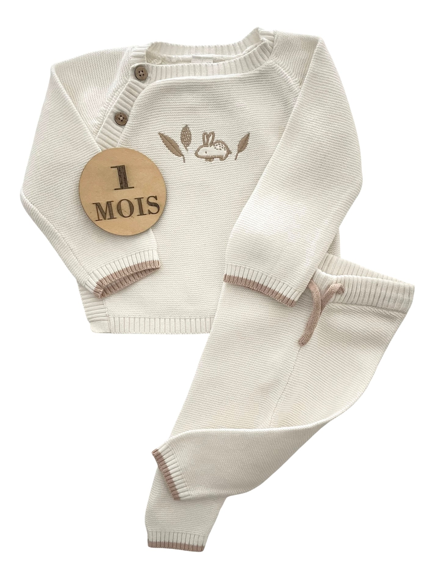Ensemble en mailles, brassière et pantalon, blanc, Orchestra