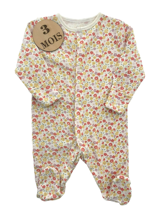 Pyjama coton, rose et jaune, fleuri