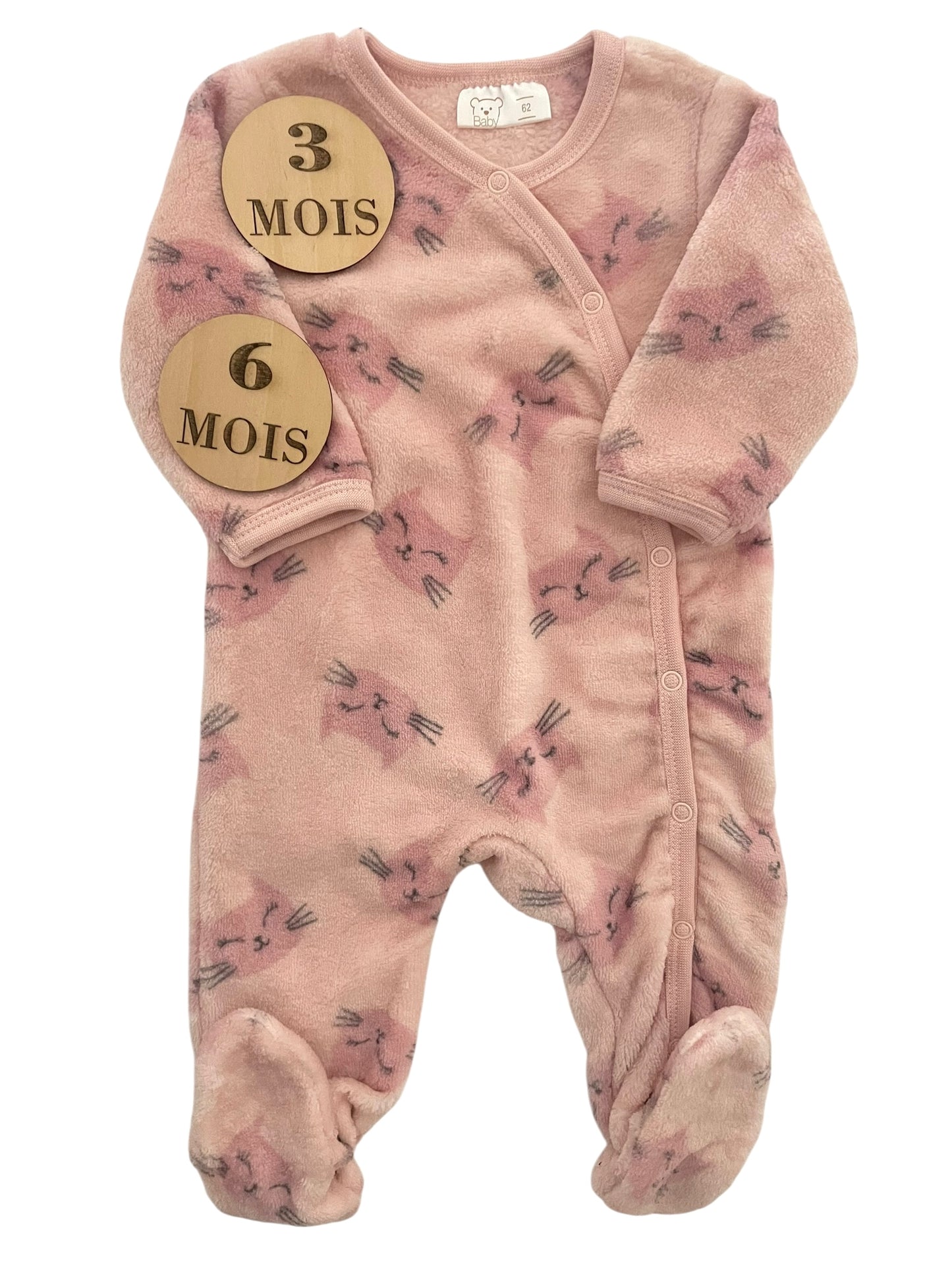 pyjama polaire, rose, chats, Baby