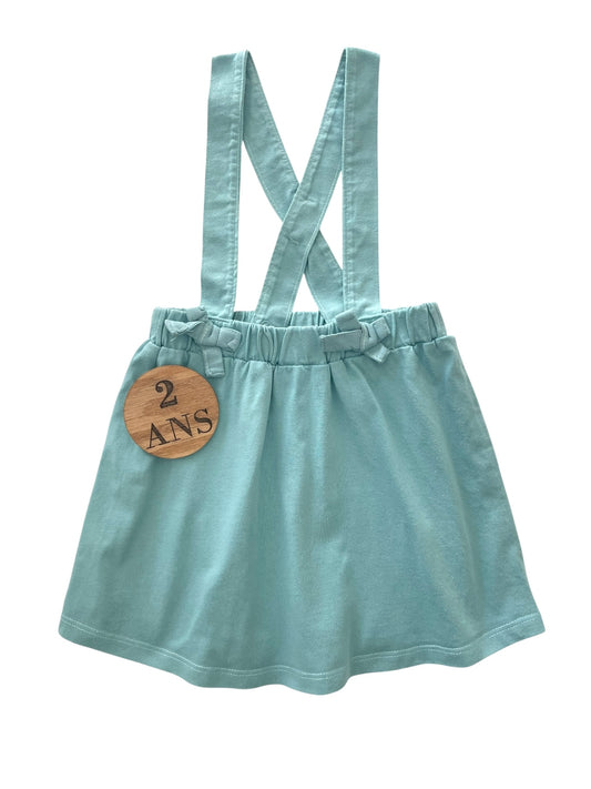Jupe à bretelles, turquoise, FPC