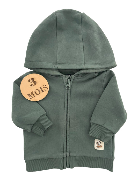 Gilet à capuche, vert, Kiabi