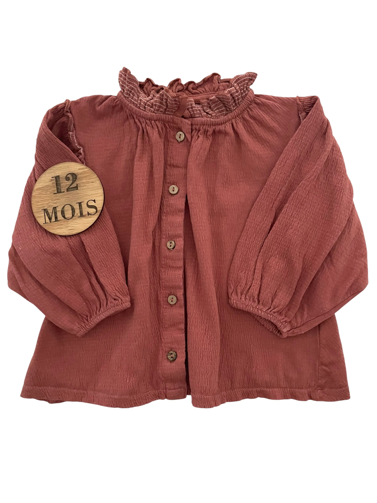 Chemisier, gaze de coton, vieux rose, Kiabi