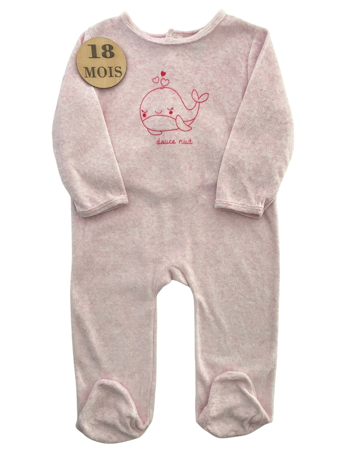 Pyjama velours rose, baleine, Mots d’enfants