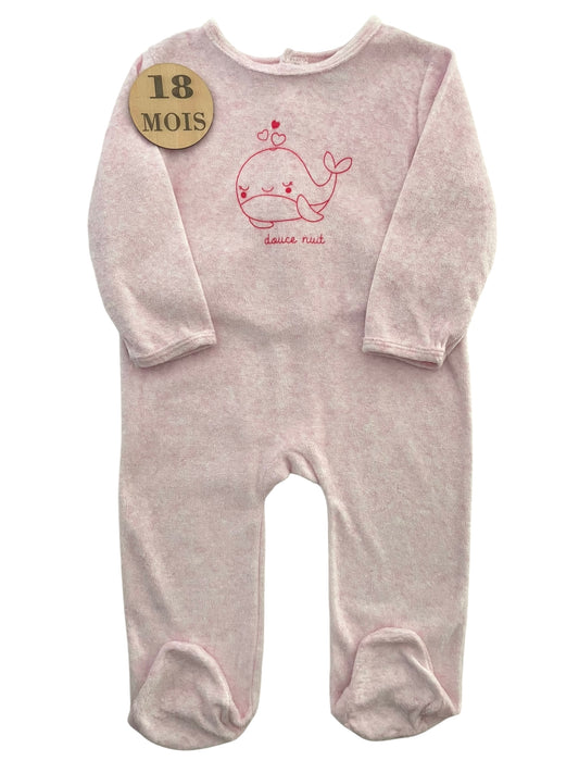Pyjama velours rose, baleine, Mots d’enfants