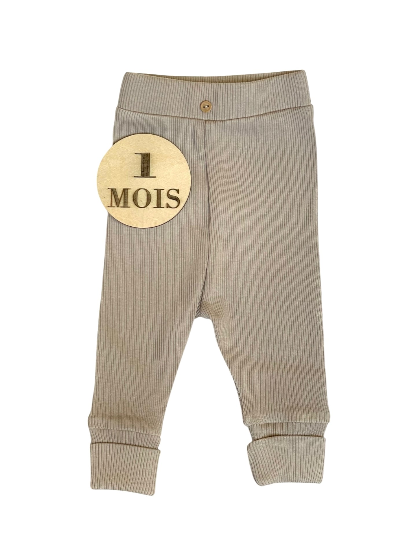 Legging côtelé gris taupe, Vertbaudet