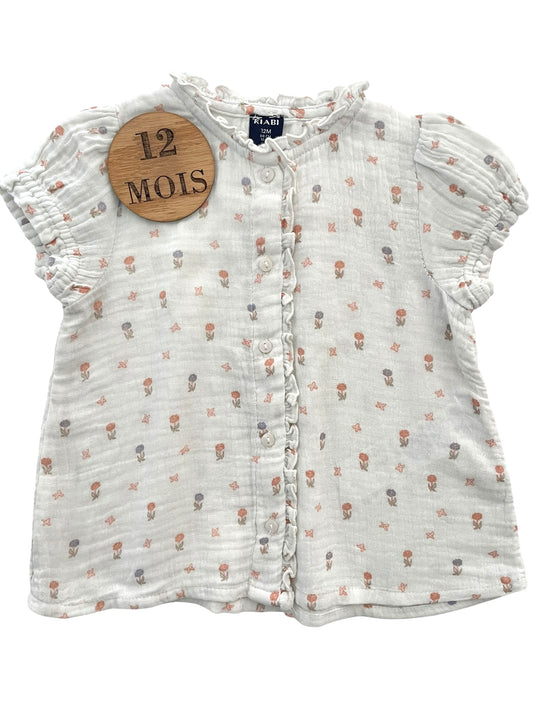 Chemisier gaze de coton fleuri, Kiabi