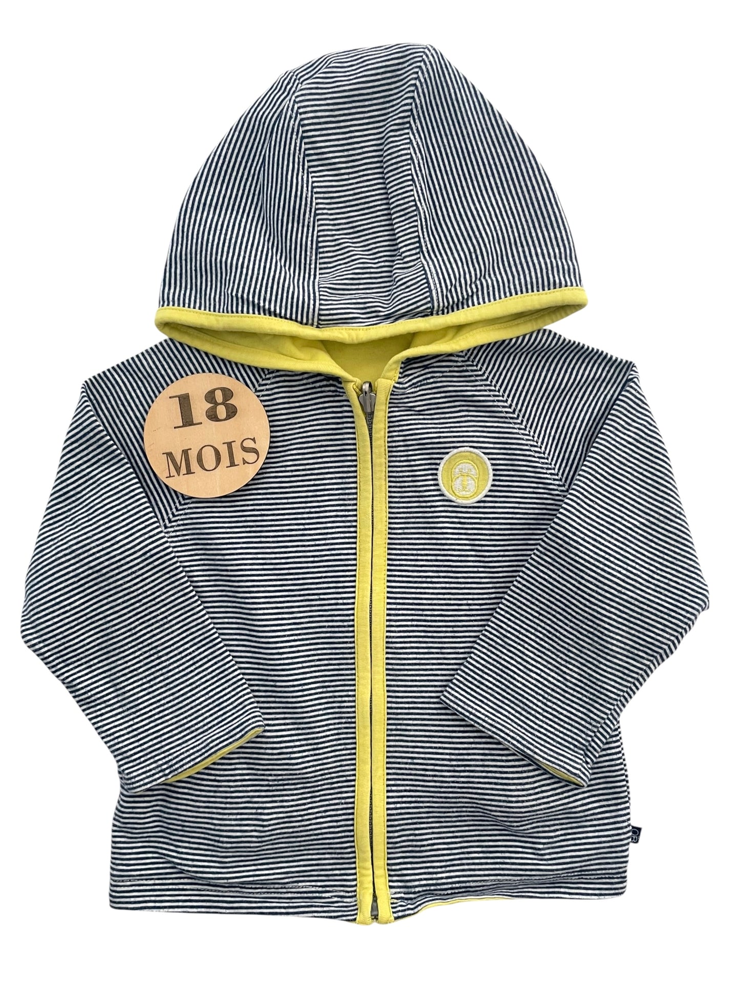Gilet à capuche, rayé, Obaïbi