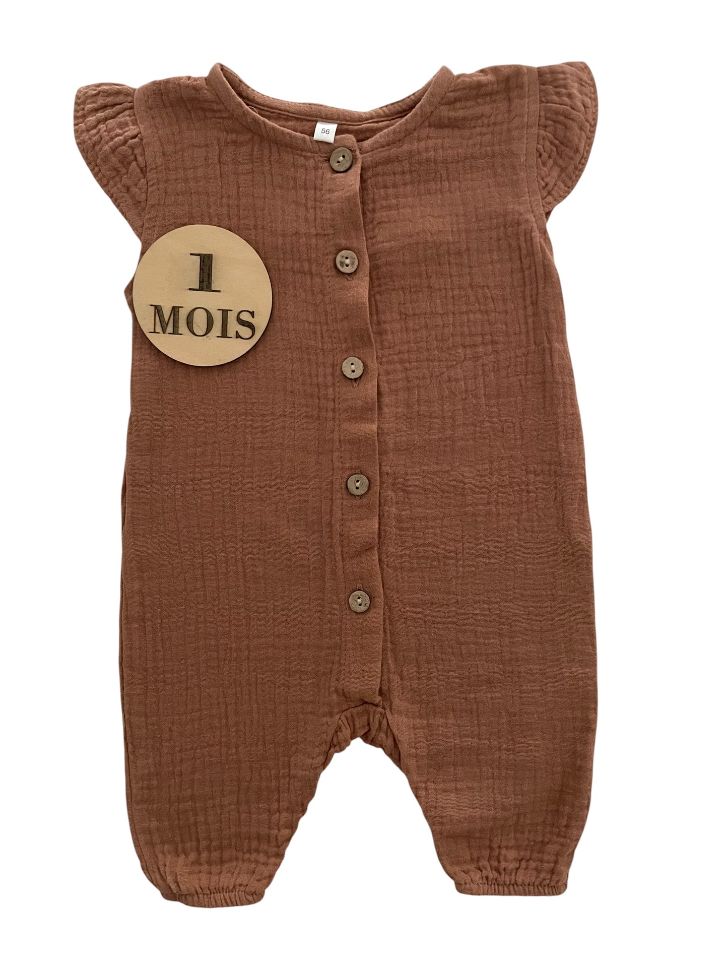 Combipantalon gaze de coton, marron