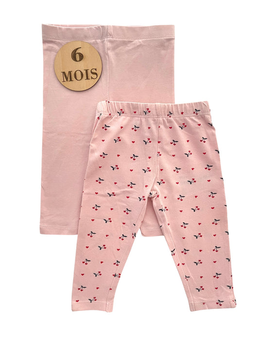 Lot 2 leggings, rose pâle, Mes petits cailloux