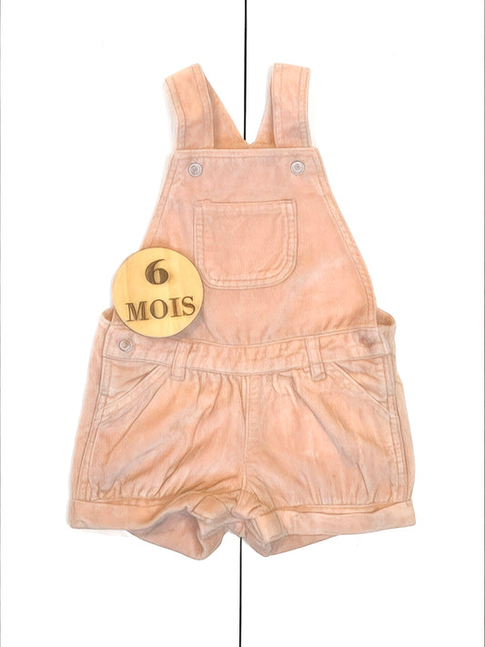 Salopette short velours rose, Bout’chou