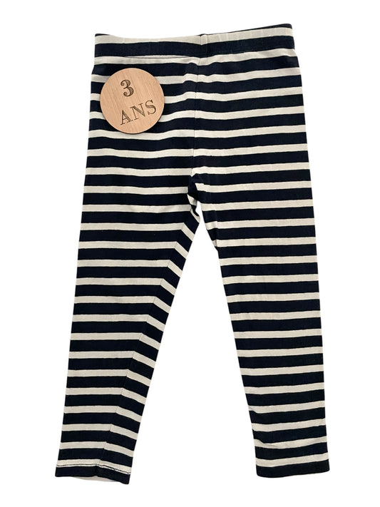 Legging rayé, bleu-nuit et blanc, H&M