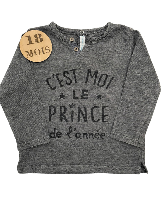 Tee-shirt rayé gris, Gémo