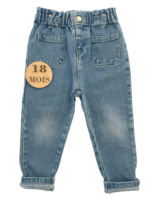 Jean taille haute, bleu, La Redoute