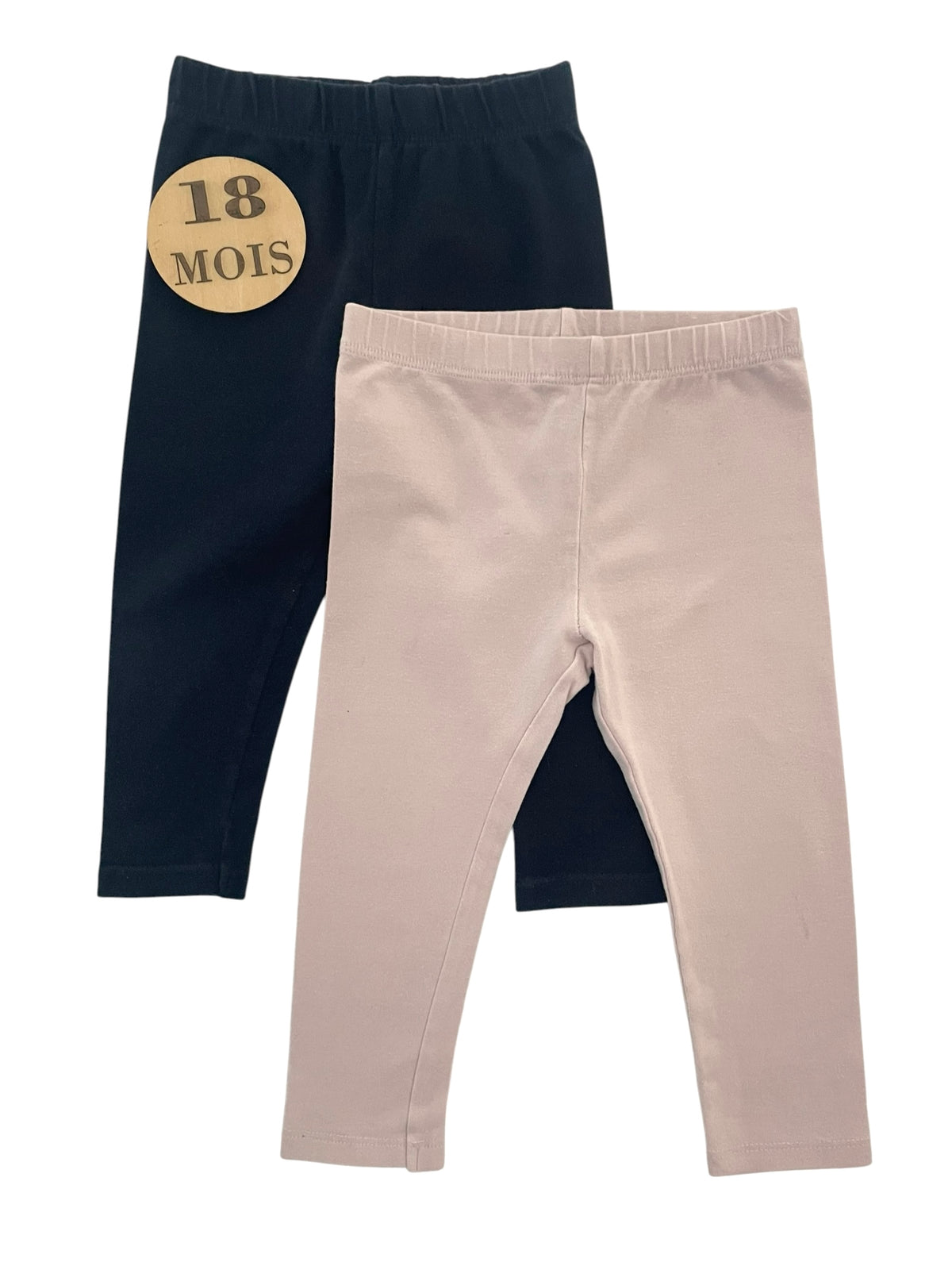 Lot 2 leggings, bleu-marine et rose, Kiabi / TEX