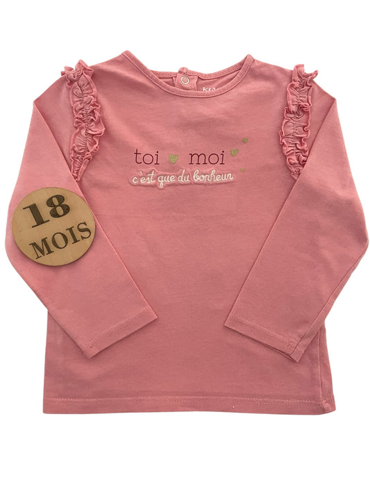 Tee-shirt, rose à volants, Kiabi
