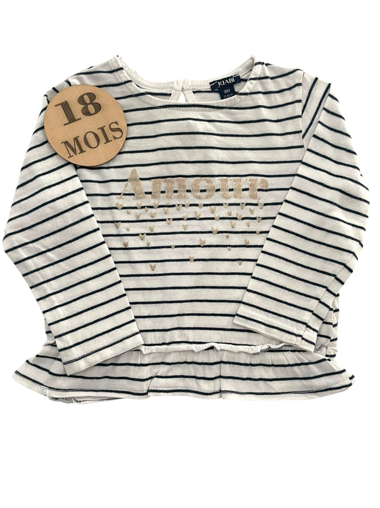 Blouse rayée, amour, Kiabi