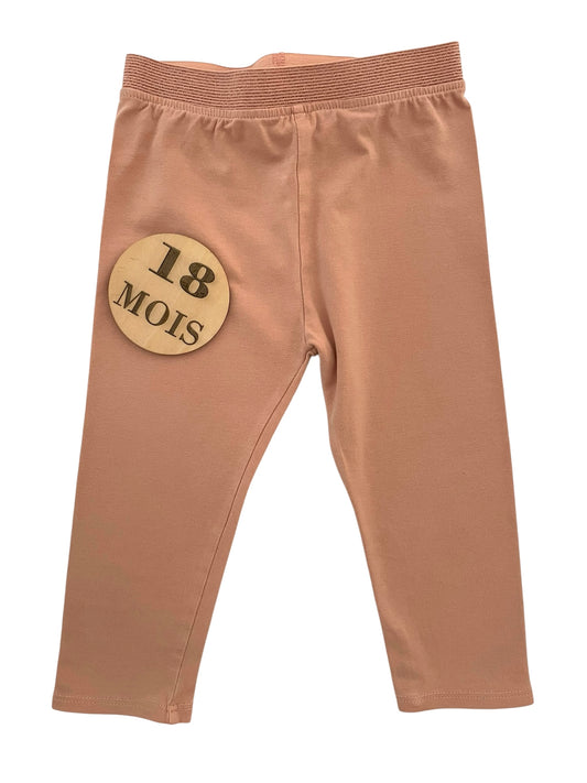 Legging beige / rose, Vertbaudet