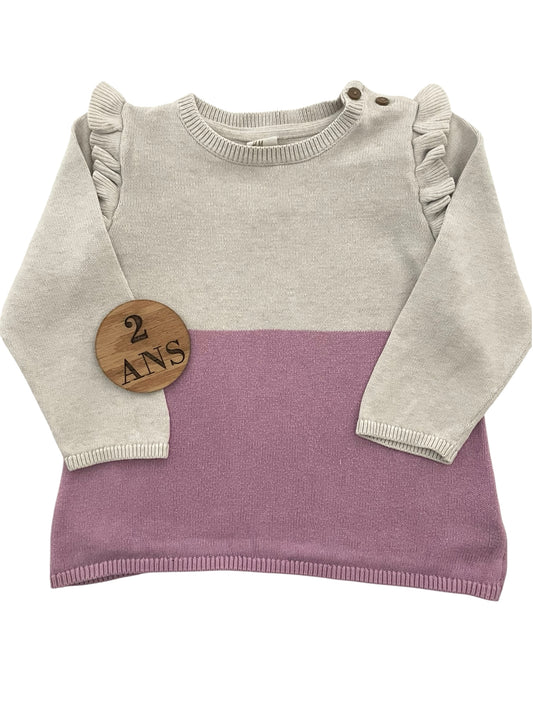 Pull fin rose/ violet et gris, H&M