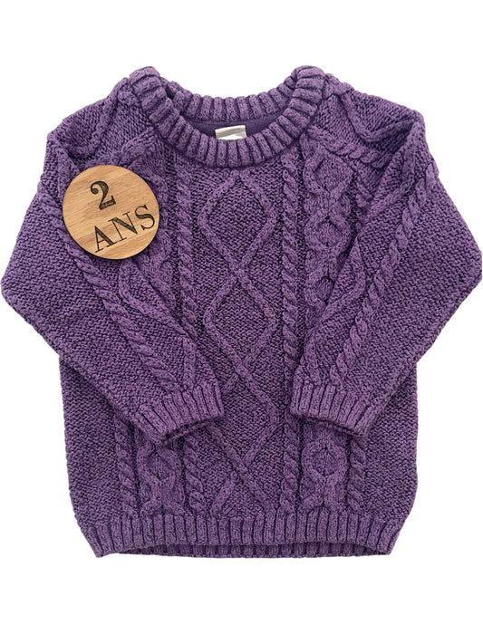 Pull en mailles, violet, H&M