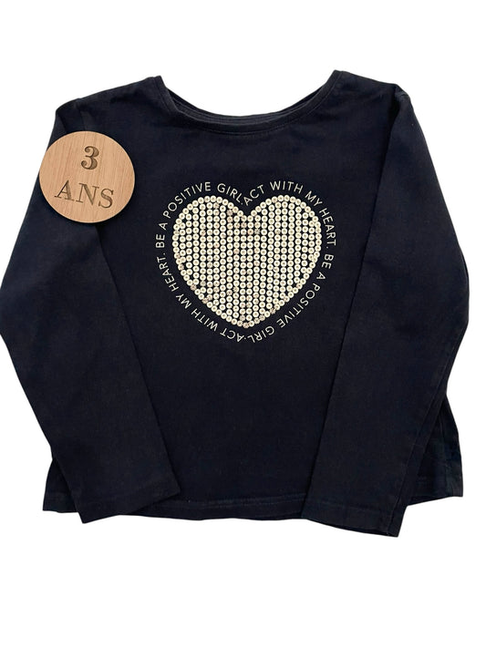 Tee-shirt rayé, bleu-nuit, Obaïbi